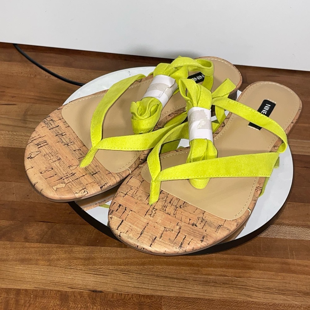 Nine West Tiedup Women's Sandal Green 7.5 Suede